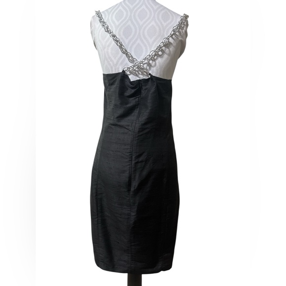 New With Tags-Karen Warren Black Silk Cocktail Dress—Size 4 - Picture 3 of 7